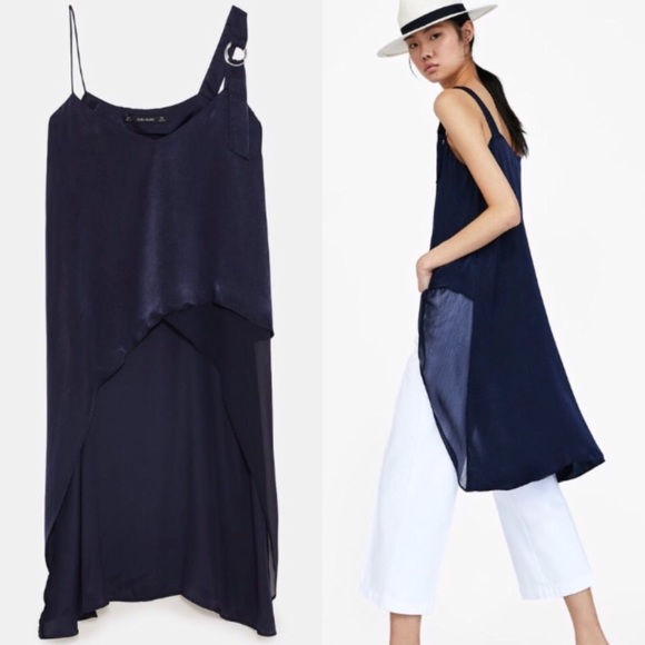 Zara Tops - Zara Basic Asymmetrical High Low Ring Tank Top